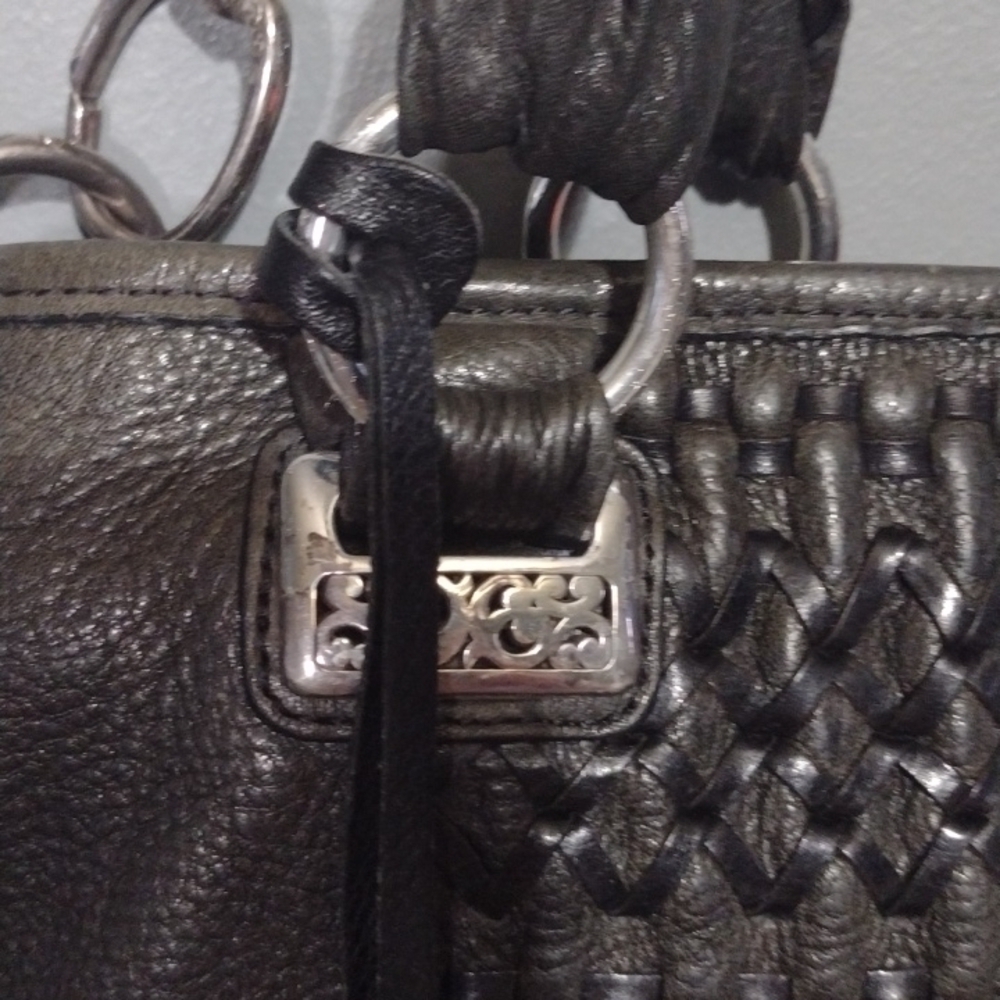 Brighton bucket tote purse leather dark charcoal gray - Picture 3 of 16